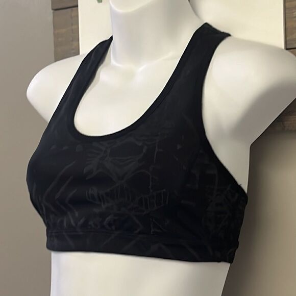 Free People Movement Black/Gray/Coral Abstract Pullover Zip-Up Sports Bra- Small - Picture 2 of 13